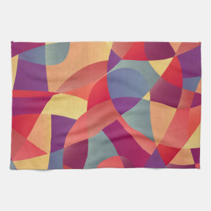 Colourful Grunge: Geometric Triangles Background Tea Towel