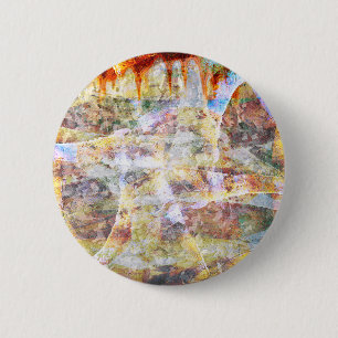 Colourful grunge graffiti 6 cm round badge