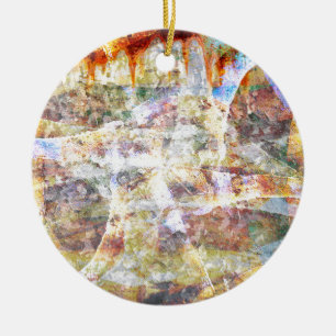Colourful grunge graffiti ceramic ornament
