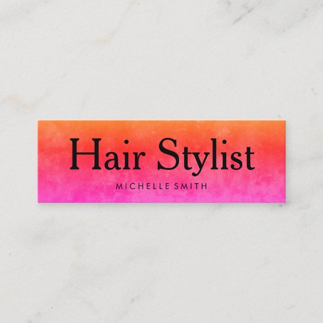 Colourful Grunge Hair Stylist Mini Business Card (Front)