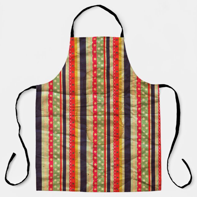 Colourful grunge stripes seamless pattern apron (Front)