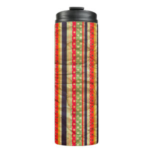 Colourful grunge stripes seamless pattern thermal tumbler