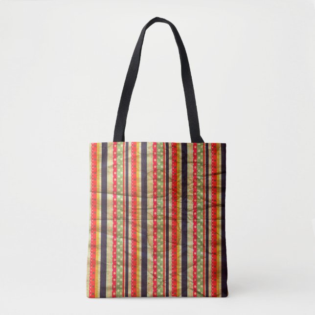 Colourful grunge stripes seamless pattern tote bag (Front)