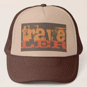 colourful grunge TRAVELER lettering Trucker Hat