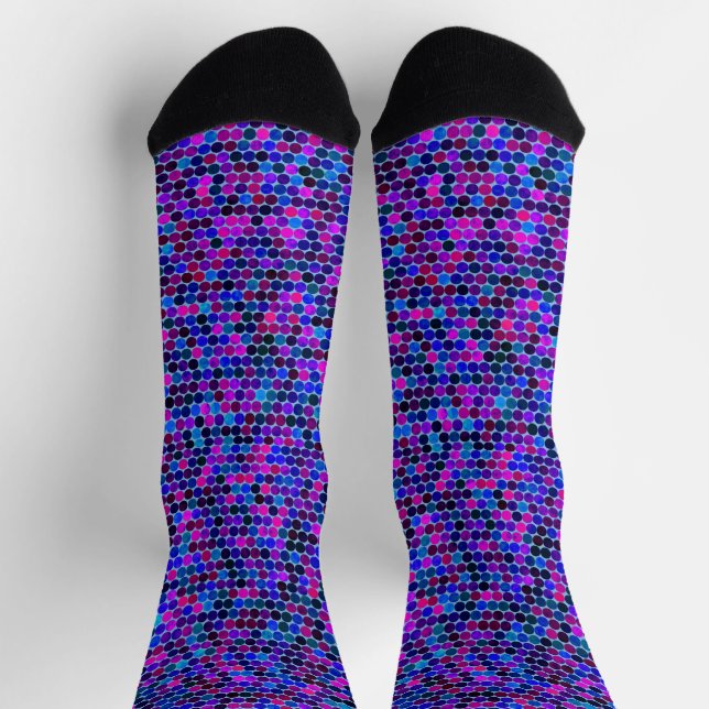 Colourful Grungy Circles Socks (Top)