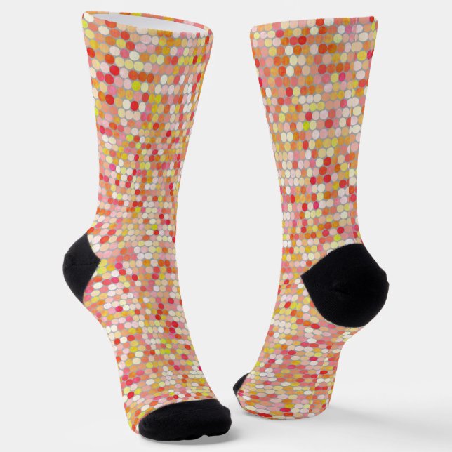 Colourful Grungy Circles Socks (Angled)