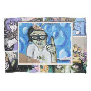 Colourful Grungy Street Art Collage alt 6 Pillowcase