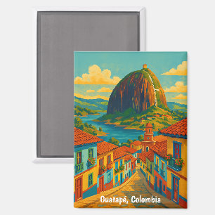 Colourful Guatape El Penol Rock Colombia  Magnet