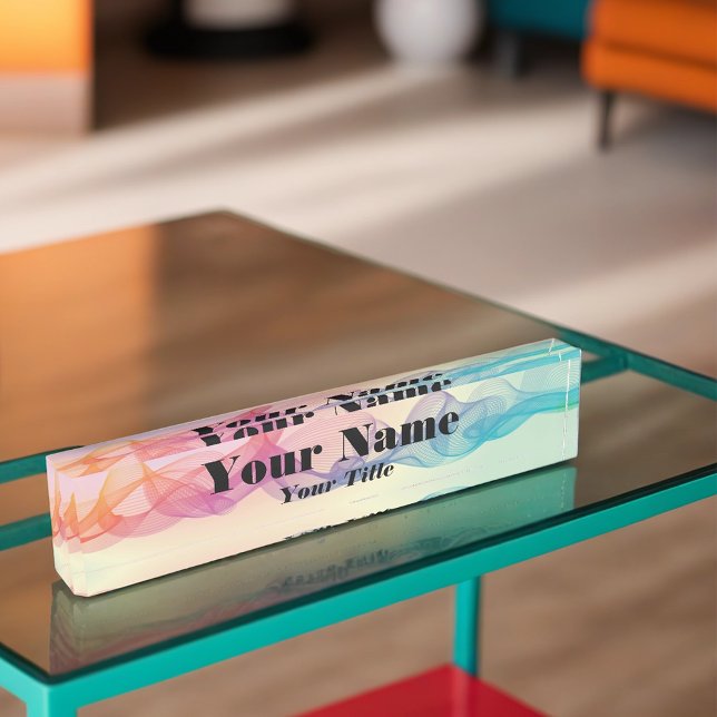 Colourful Guilloche Lines Nameplate (Creator Uploaded)