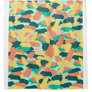 Colourful Guinea Pigs Print Art Gift Lovers Shower Curtain