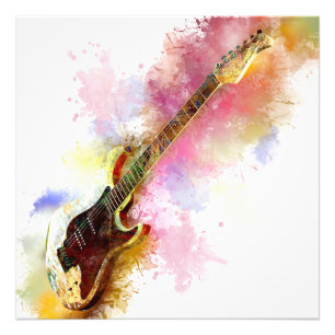 Colourful guitar photo print