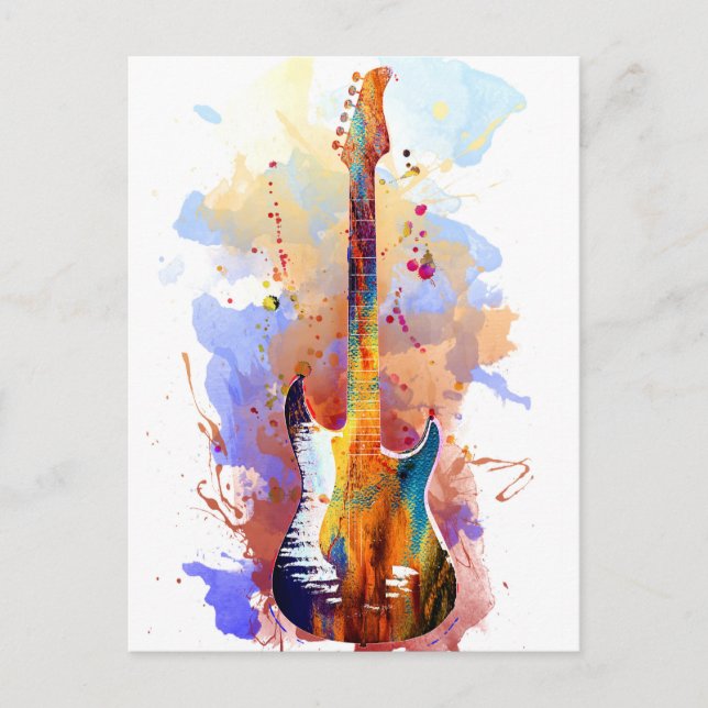 Colourful guitar postcard (Front)