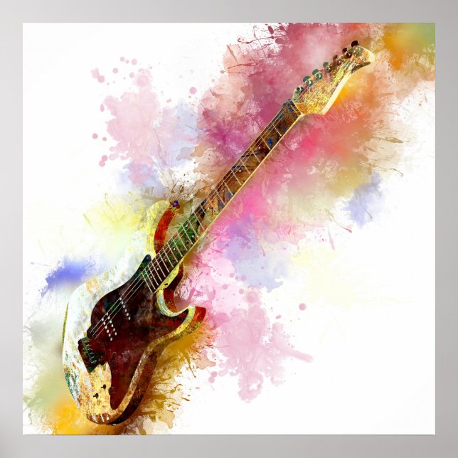 Colourful guitar poster (Front)