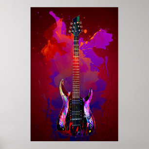Colourful guitar poster