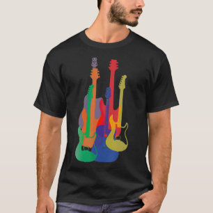 Colourful Guitars Guitarist Musician Music Gift T-Shirt
