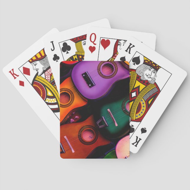 Colourful Guitars Playing Cards (Back)