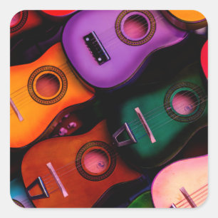 Colourful Guitars Square Sticker