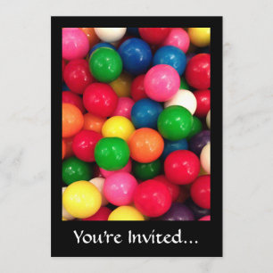 Colourful Gum Ball Candy Invitation