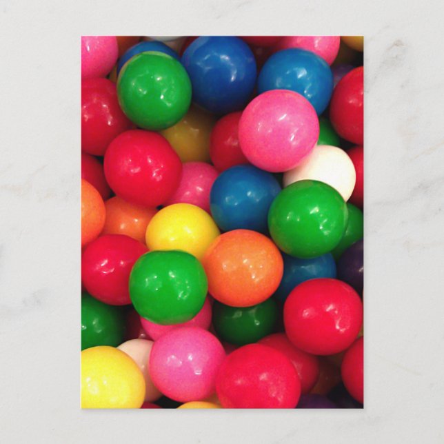 Colourful Gum Ball Candy Postcard (Front)