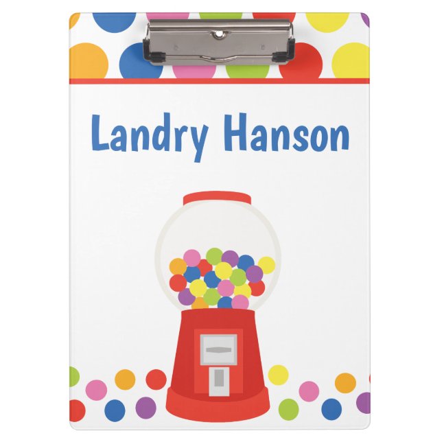 Colourful Gumballs Personalised Clipboard (Front)