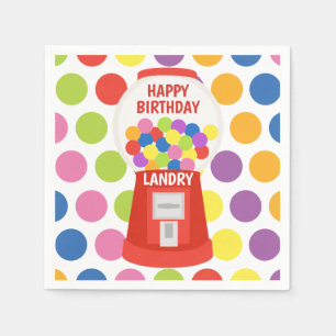 Colourful Gumballs Personalised Party Napkins