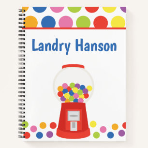 Colourful Gumballs Personalised Spiral Notebook