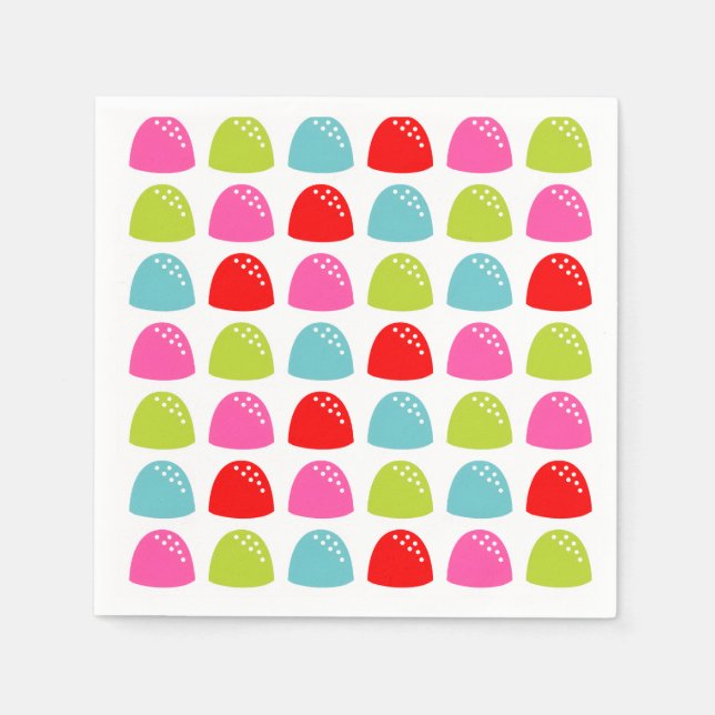 Colourful Gumdrop Pattern – Retro Candy Design Napkin (Front)
