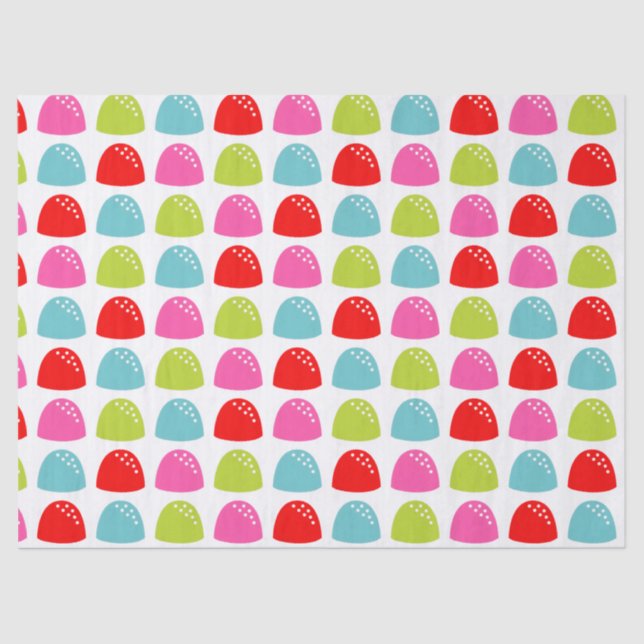 Colourful Gumdrop Pattern – Retro Candy Design Tissue Paper (Front)