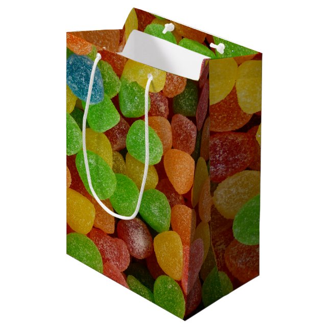 Colourful Gumdrops Candy Medium Gift Bag (Front Angled)