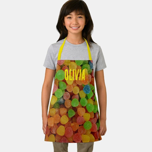 Colourful Gumdrops Candy Personalised Apron (Insitu)