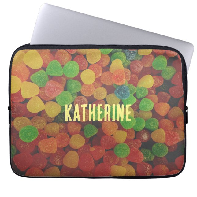 Colourful Gumdrops Candy Personalised Quirky Laptop Sleeve (Front)