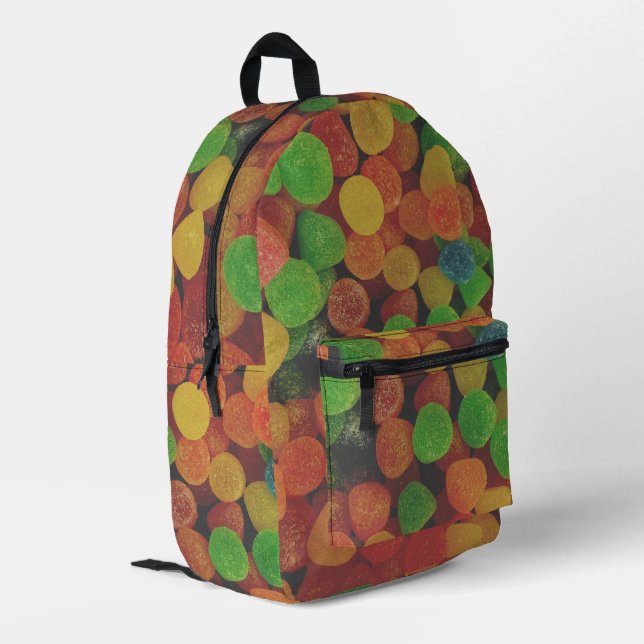 Colourful Gumdrops Candy Quirky Printed Backpack (Back Corner Left)