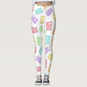 Colourful Gummy Bear Pattern Cute Candy Rainbow Leggings