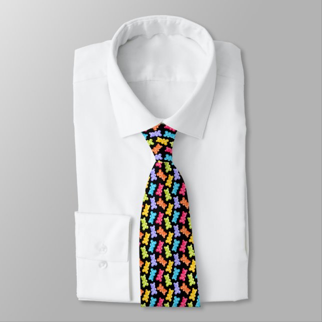 Colourful Gummy Candy Bears  Tie (Tied)