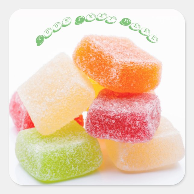 Colourful Gummy Square Sweets Square Sticker (Front)
