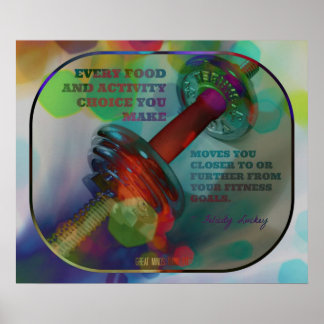 Colourful Gym Poster with Weights 016