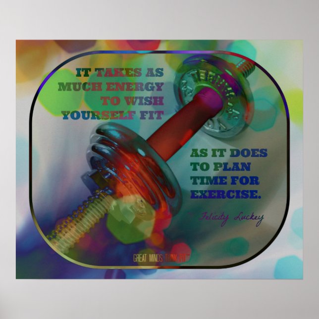 Colourful Gym Poster with Weights 017 (Front)