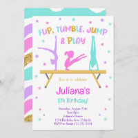 Colourful Gymnastic Birthday Invitation