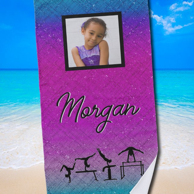 Colourful Gymnastics Tumble and Flip Beach Towel (Colorful Gymnastics Tumble and Flip Beach Towel)