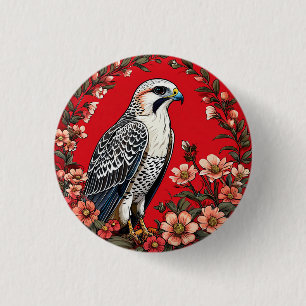 Colourful Gyrfalcon Bird 3 Cm Round Badge