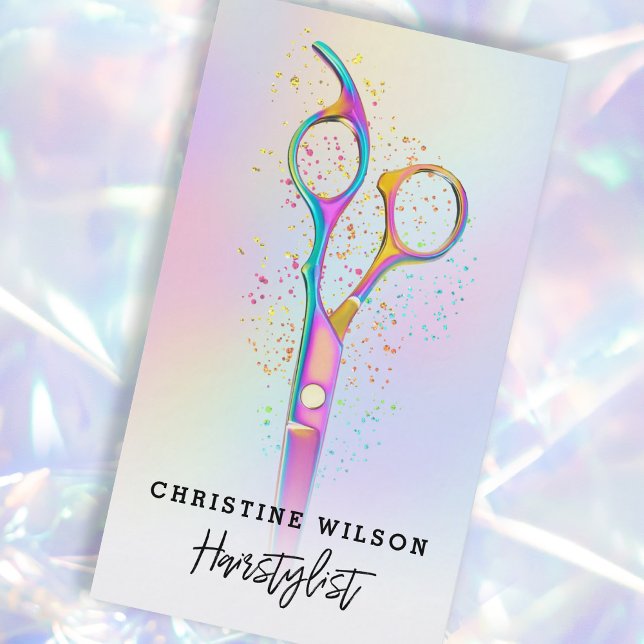 colourful hairdresser scissors logo business card (Creator Uploaded)