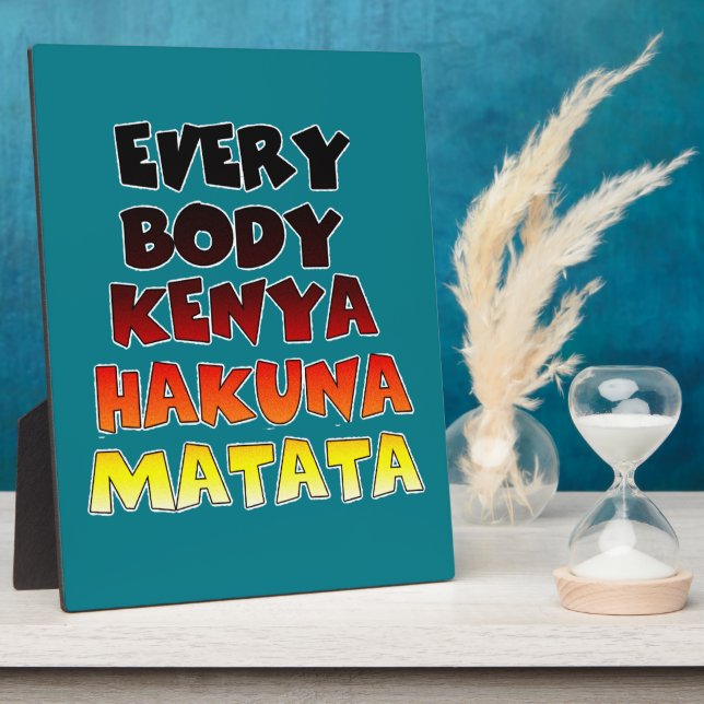 Colourful Hakuna Matata: A Kenyan Celebration Plaque (Side)