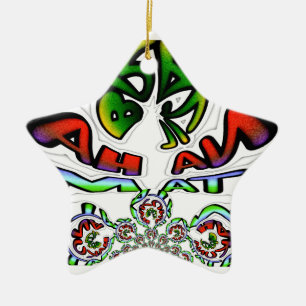 Colourful Hakuna Matata Graffiti Art Print Ceramic Ornament