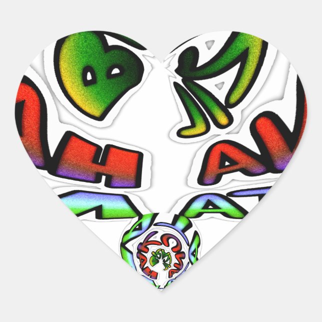Colourful Hakuna Matata Graffiti Art Print Heart Sticker (Front)