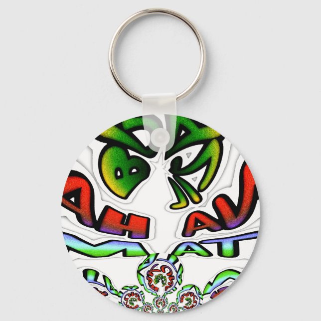 Colourful Hakuna Matata Graffiti Art Print Key Ring (Front)