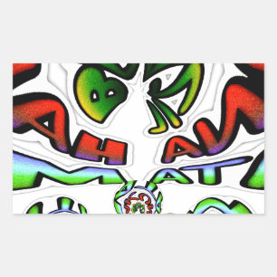 Colourful Hakuna Matata Graffiti Art Print Rectangular Sticker