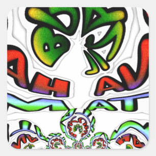 Colourful Hakuna Matata Graffiti Art Print Square Sticker