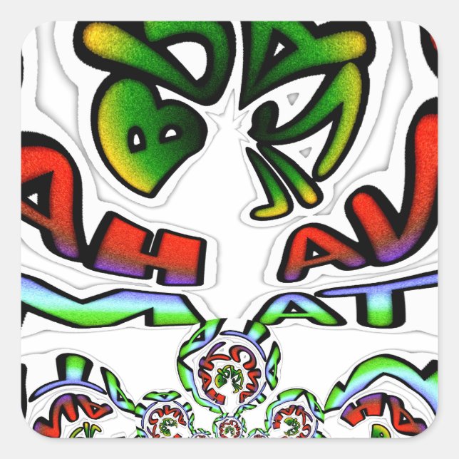 Colourful Hakuna Matata Graffiti Art Print Square Sticker (Front)