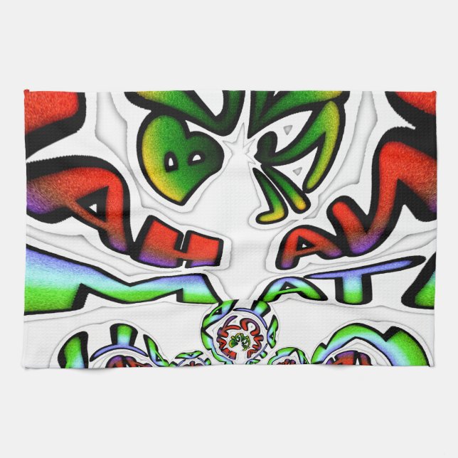 Colourful Hakuna Matata Graffiti Art Print Tea Towel (Horizontal)