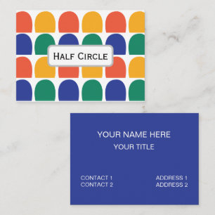 Colourful Half Circle Geometric Business Card